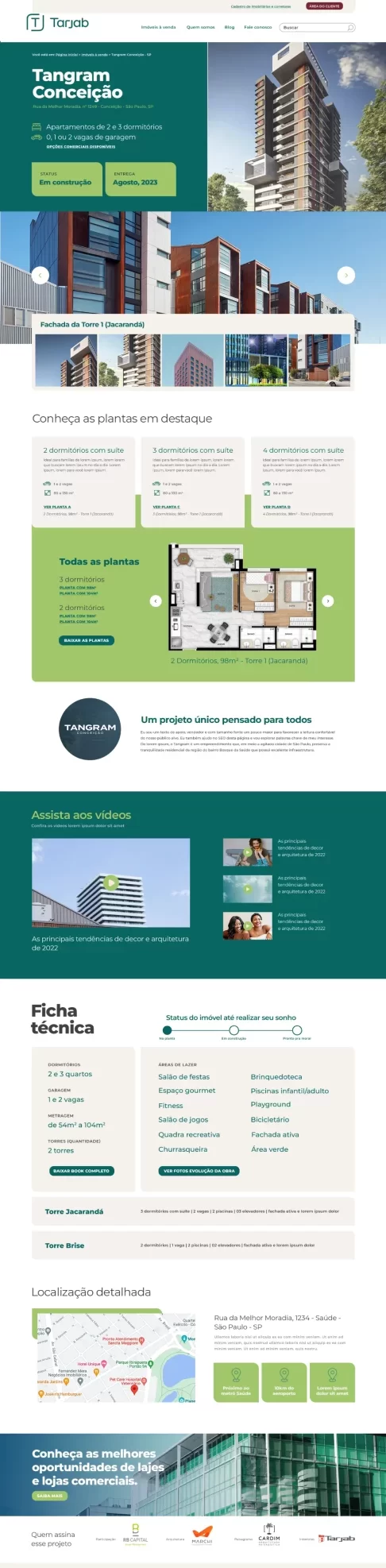 Layout da página de produto - novo site Tarjab