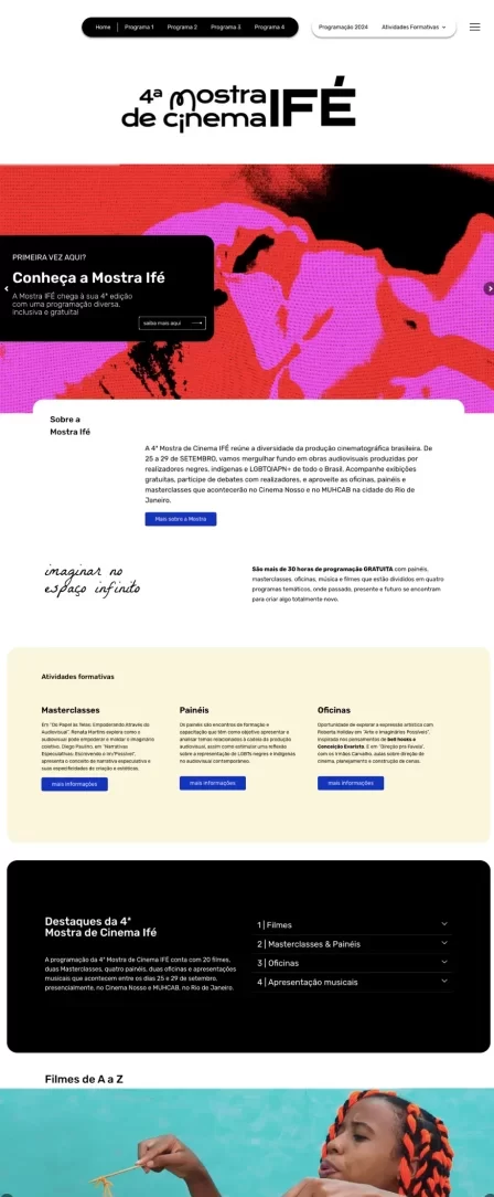 homepage - design do novo site mostra ifé by agencia canzar1