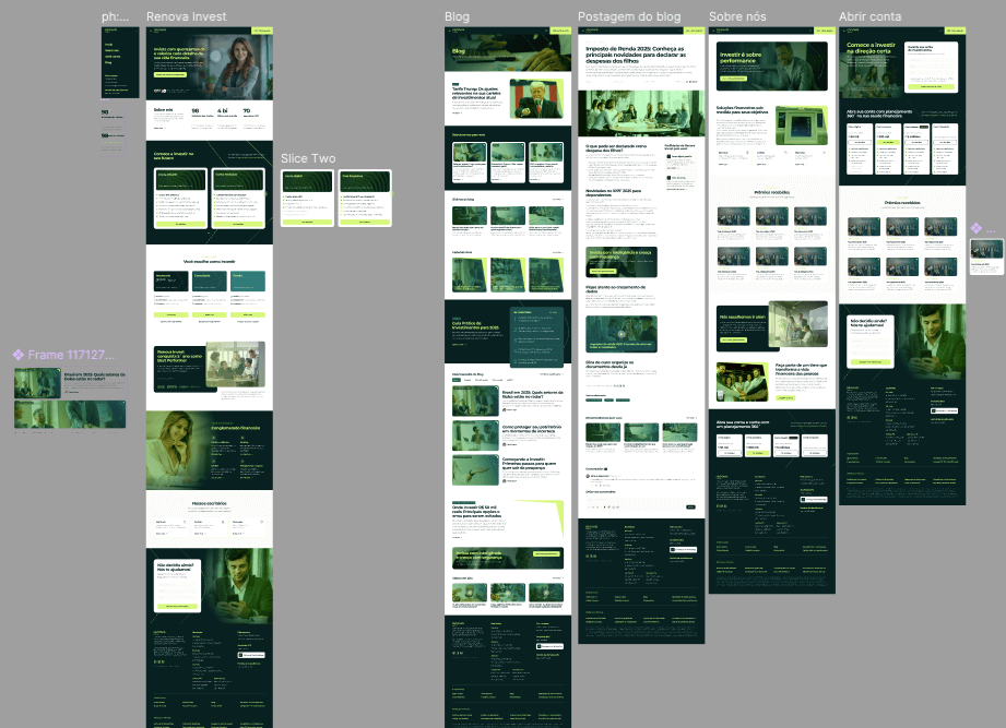 telas do site desktop - novo site renova invest desenvolvido agencia canzar
